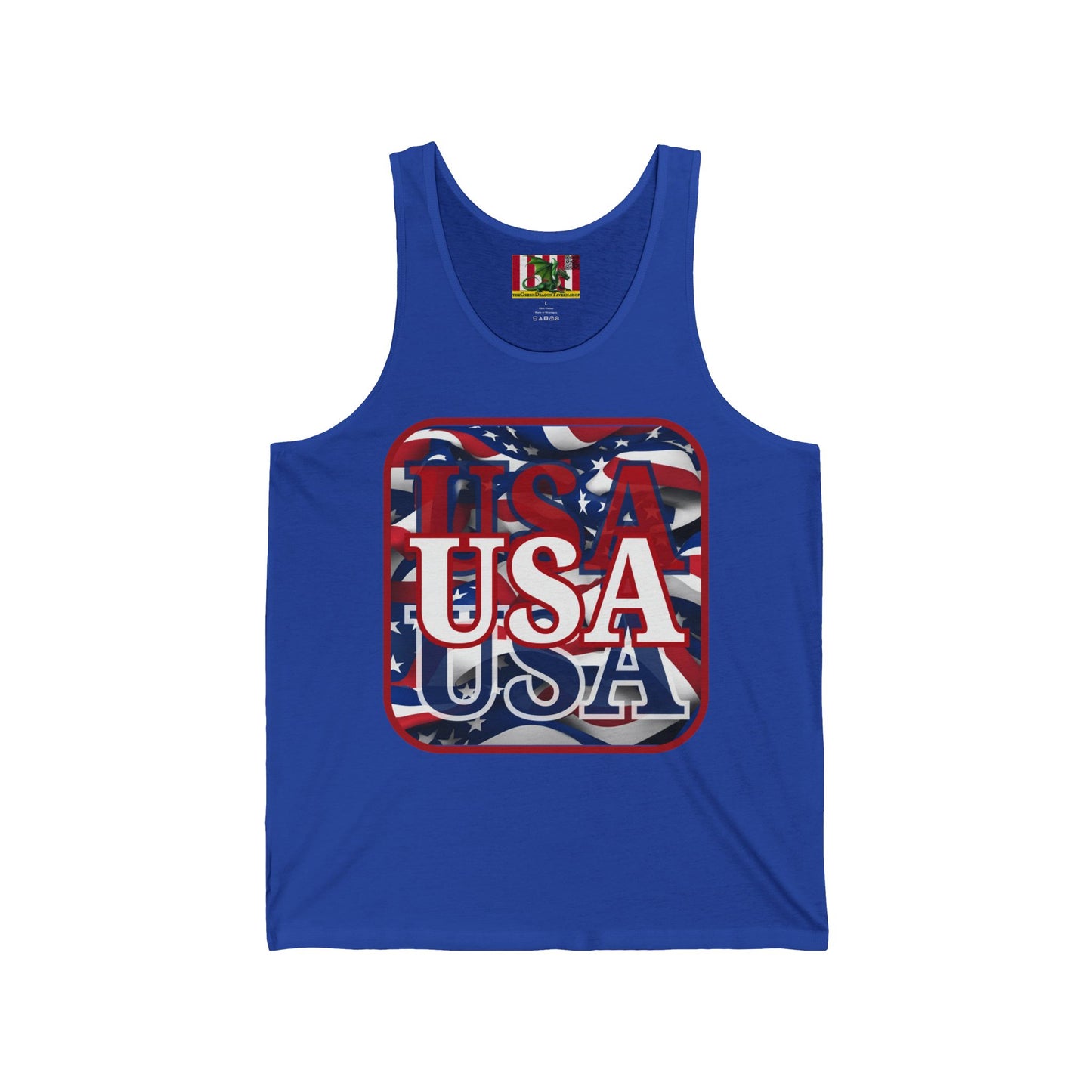 Red WHITE and Blue USA Patriot Unisex Jersey Tank Top by theGreenDragonTavern.shop