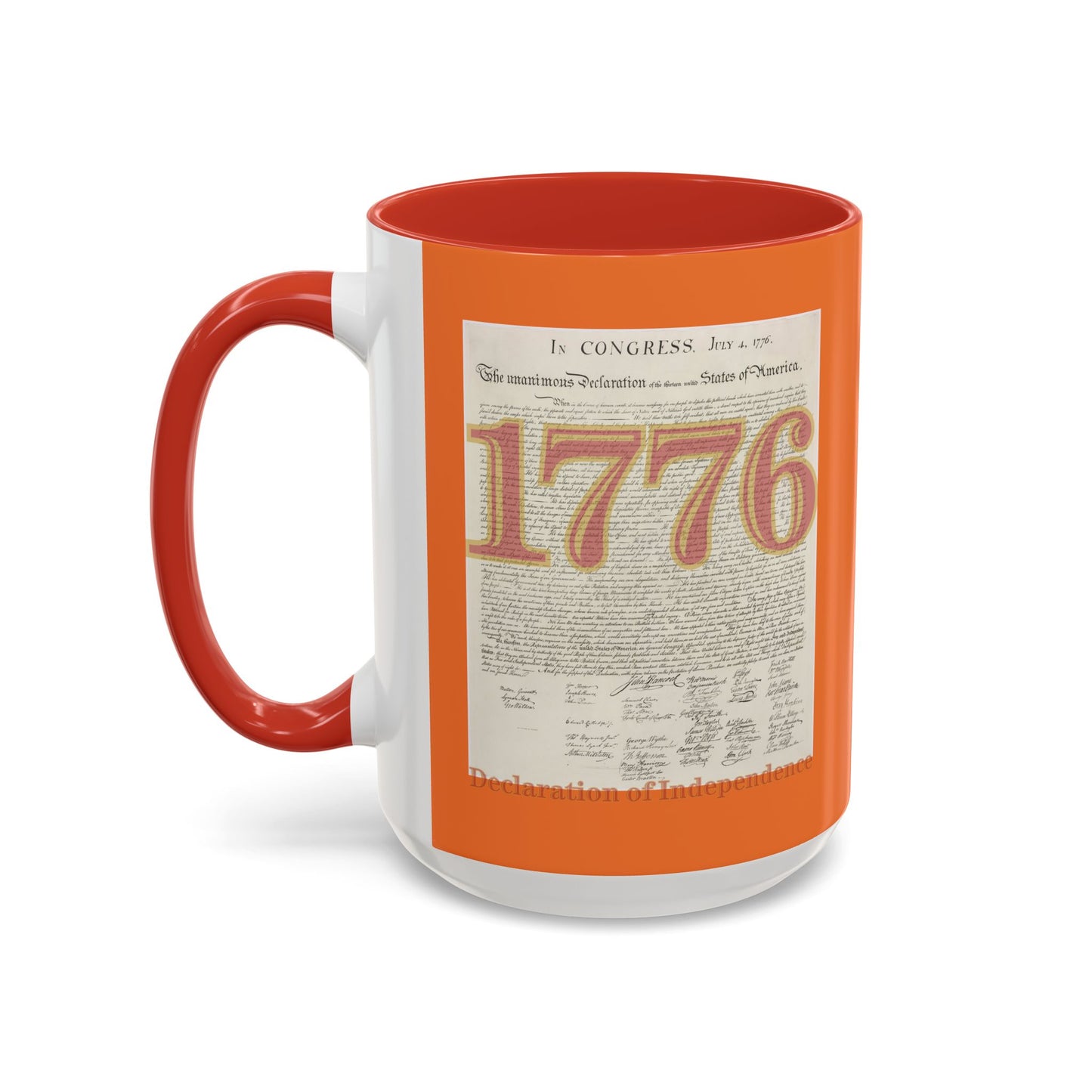 Declaration of Independence Orange Accent Mug by theGreenDragonTavern.shop