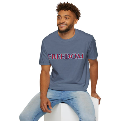 Freedom, Red font, Dark colors Unisex T-Shirt by theGreenDragonTavern.shop