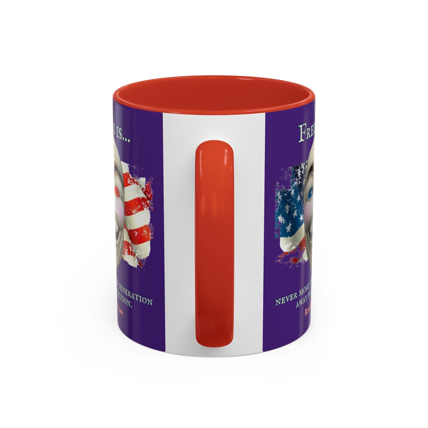 Ronald Reagan Freedom Vendetta Purple Accent Mug by theGreenDragonTavern.shop
