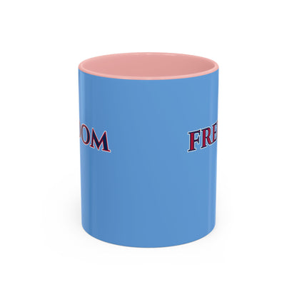 Freedom, Light Blue Accent Mug by theGreenDragonTavern.shop