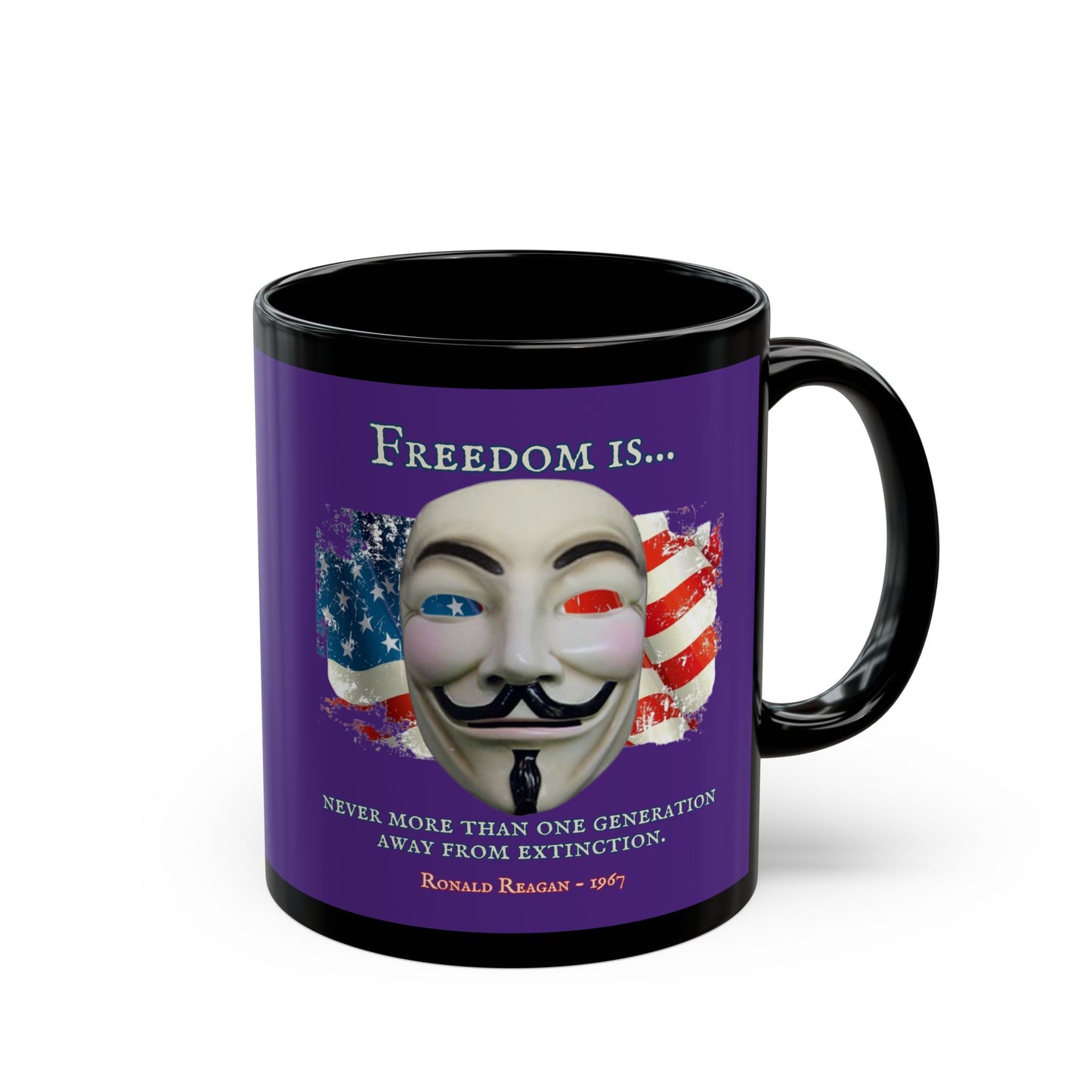 Ronald Reagan Freedom Vendetta Purple Mug by theGreenDragonTavern.shop