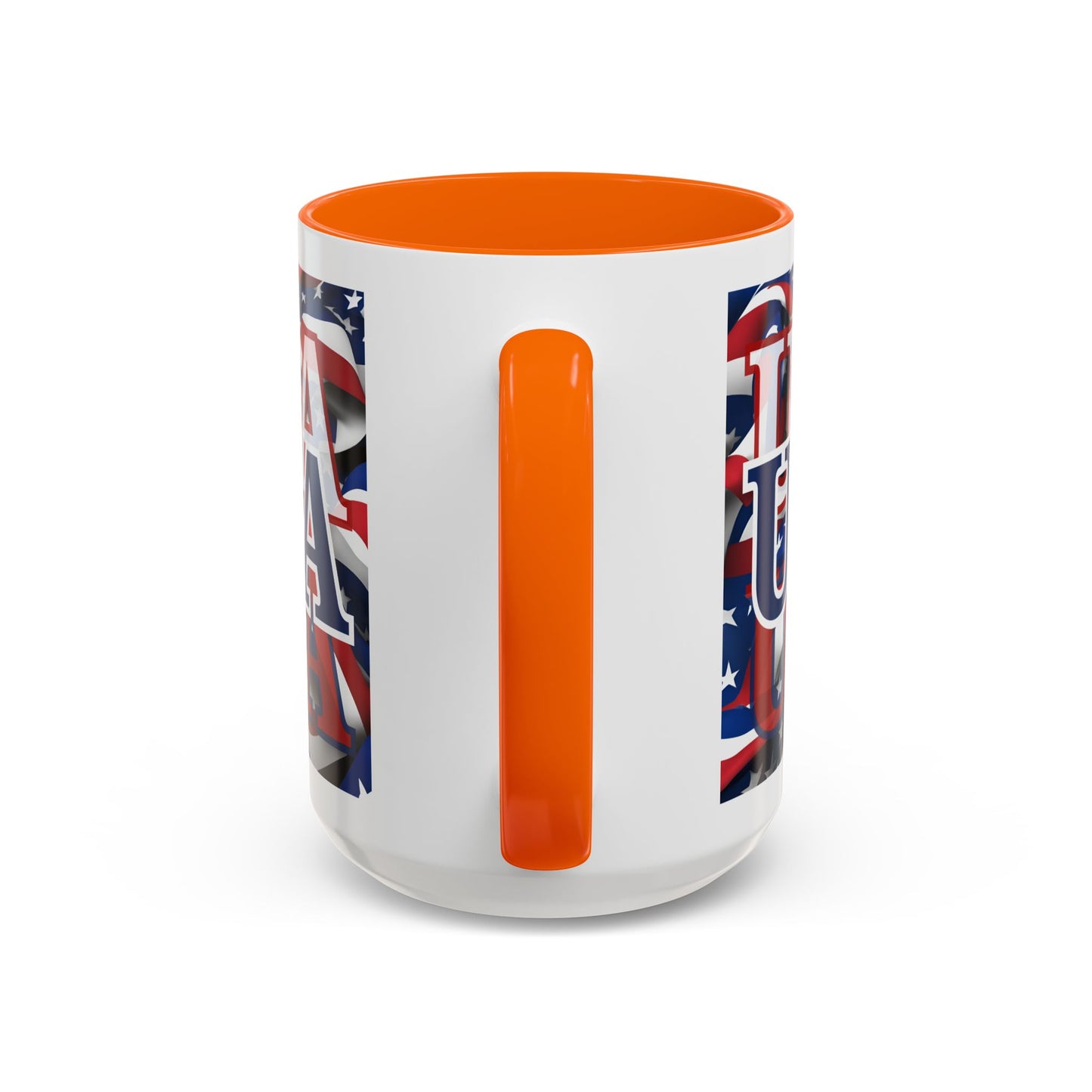 USA Blue font Center Patriot White Accent Mug by theGreenDragonTavern.shop