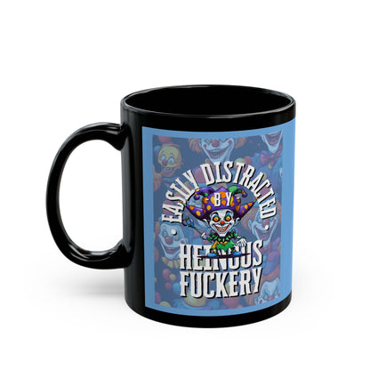 Easily Distracted by Heinous Fuckery Little Jinx Light Blue Mug by theGreenDragonTavern.shop