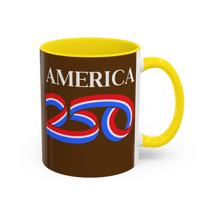 America 250 Brown Accent Mug by theGreenDragonTavern.shop