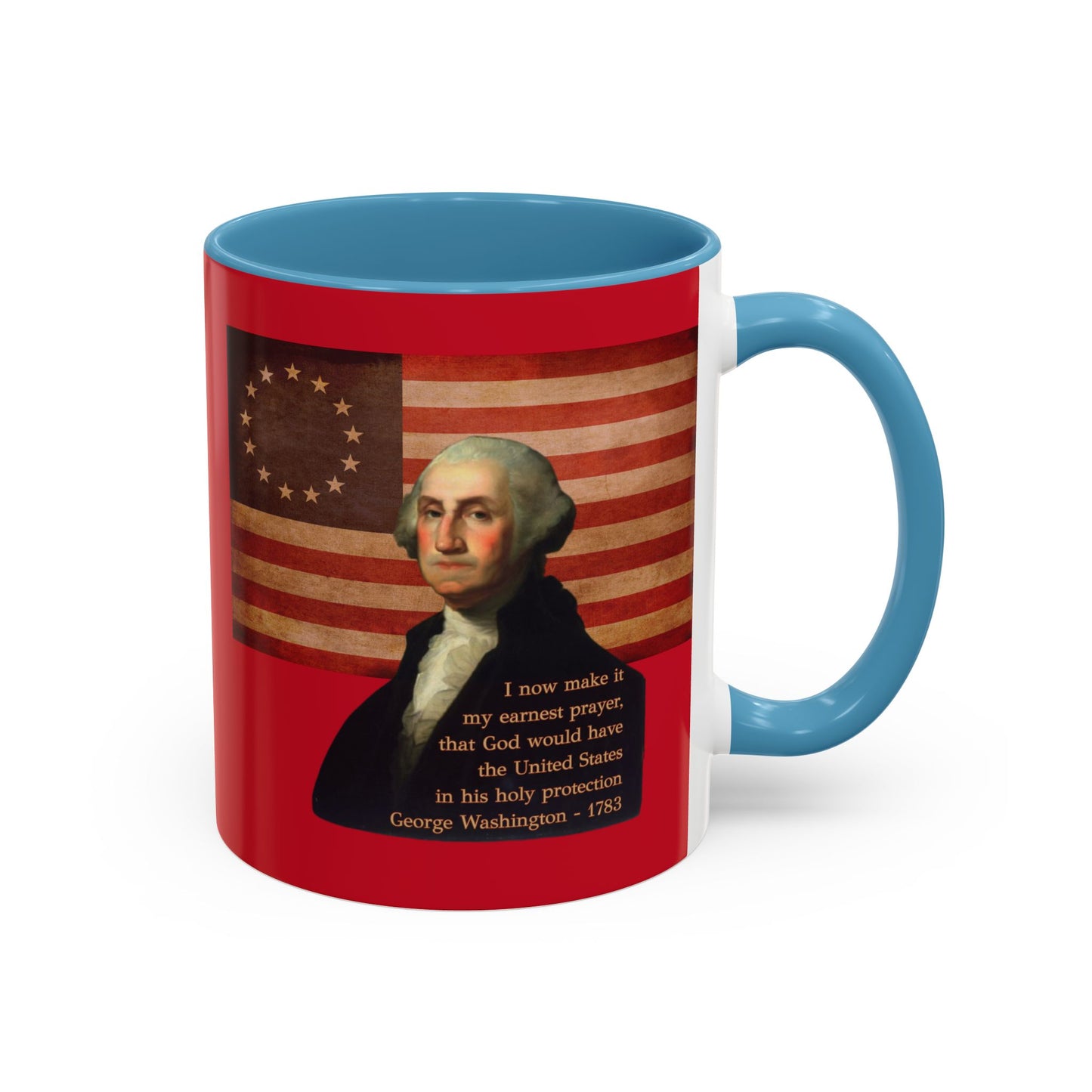 Washington's Earnest Prayer Red Accent Mug by theGreenDragonTavern.shop