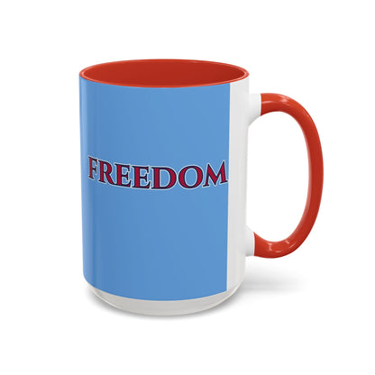 Freedom, Light Blue Accent Mug by theGreenDragonTavern.shop