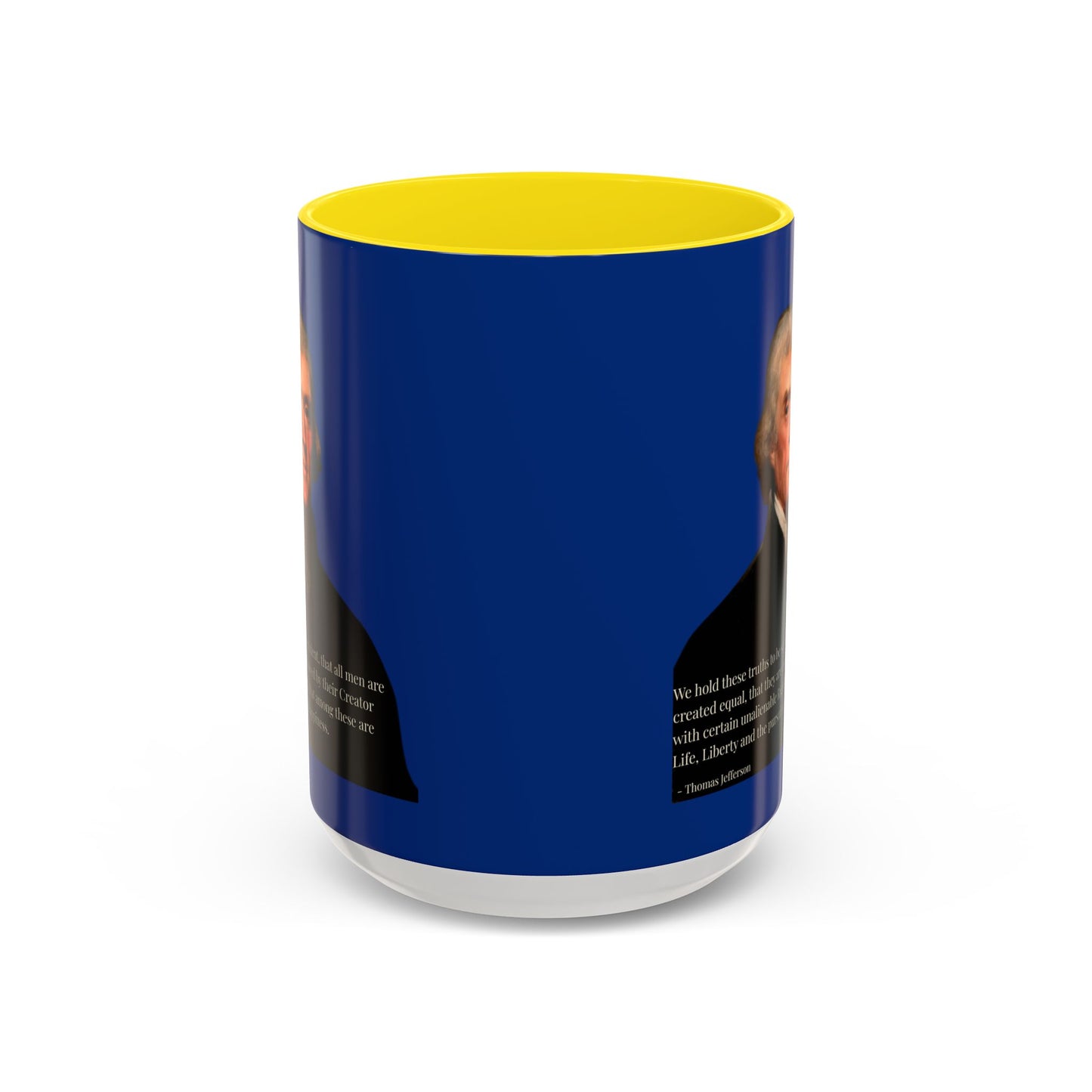 We hold these truths to be self-evident Dark Blue Accent Mug by theGreenDragonTavern.shop