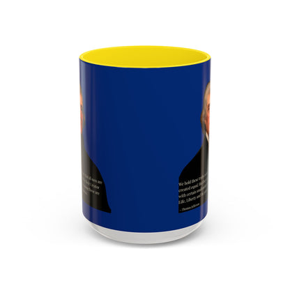 We hold these truths to be self-evident Dark Blue Accent Mug by theGreenDragonTavern.shop