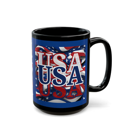 USA Blue font Center Patriot Blue Mug by theGreenDragonTavern.shop