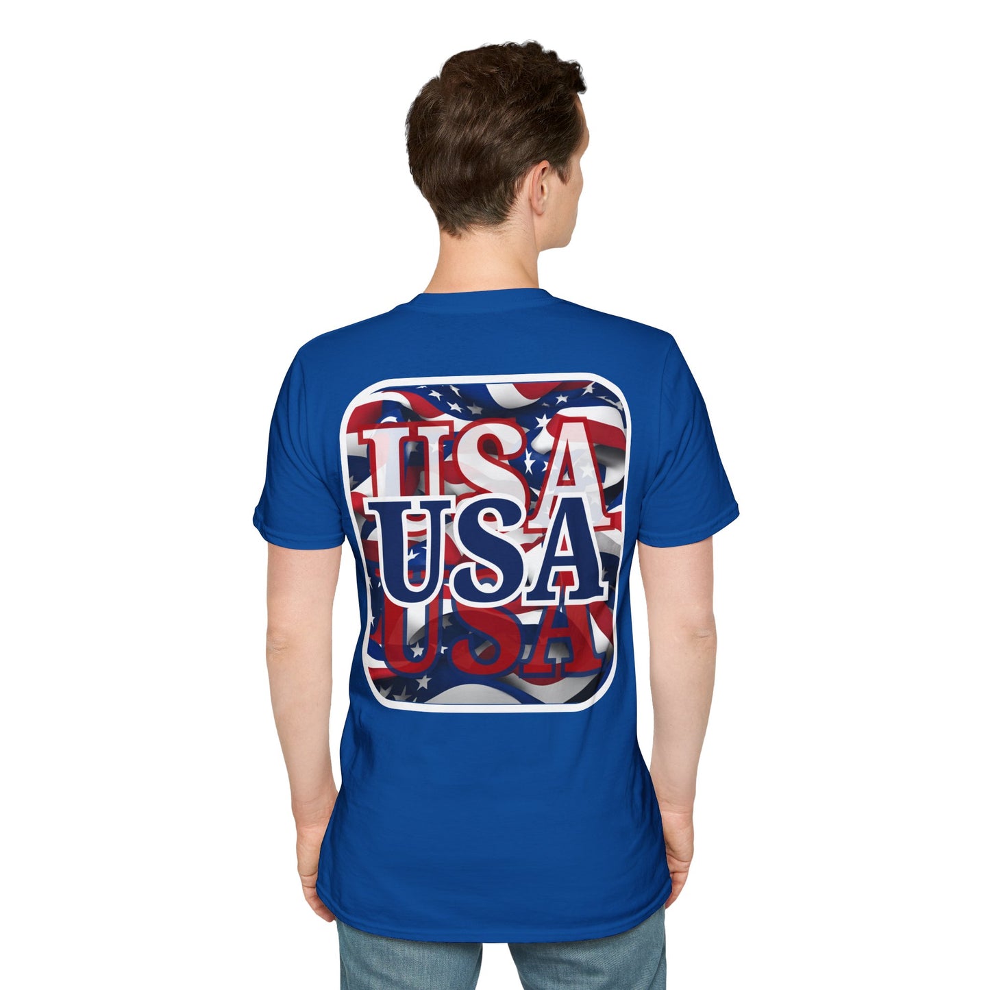 2-sided, Red White and BLUE USA Patriot Dark colors Unisex T-Shirt by theGreenDragonTavern.shop
