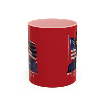 Charlie Kirk, Healthy Debate Red Accent Mug by theGreenDragonTavern.shop