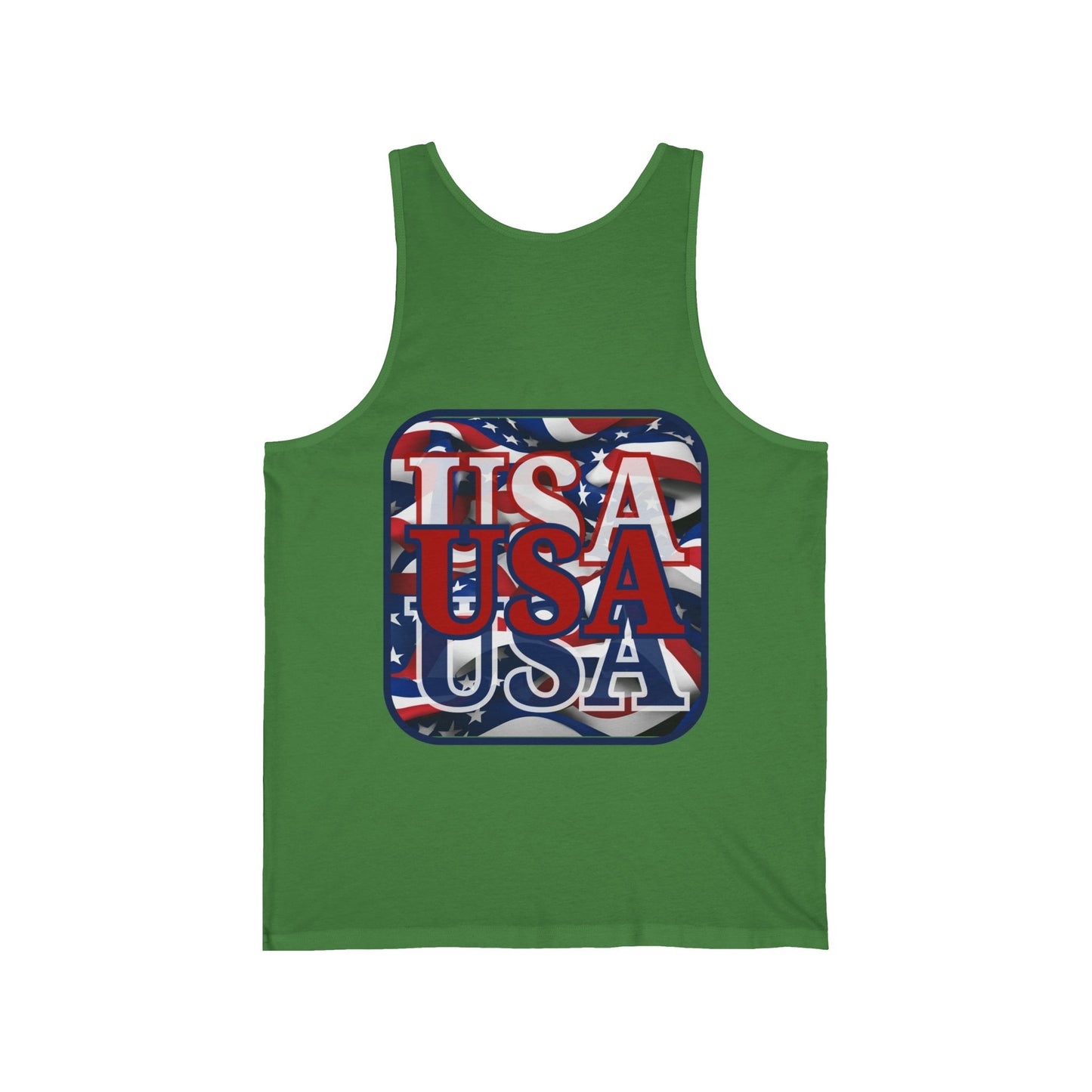 2-sided, RED White and Blue USA Patriot Unisex Jersey Tank Top by theGreenDragonTavern.shop