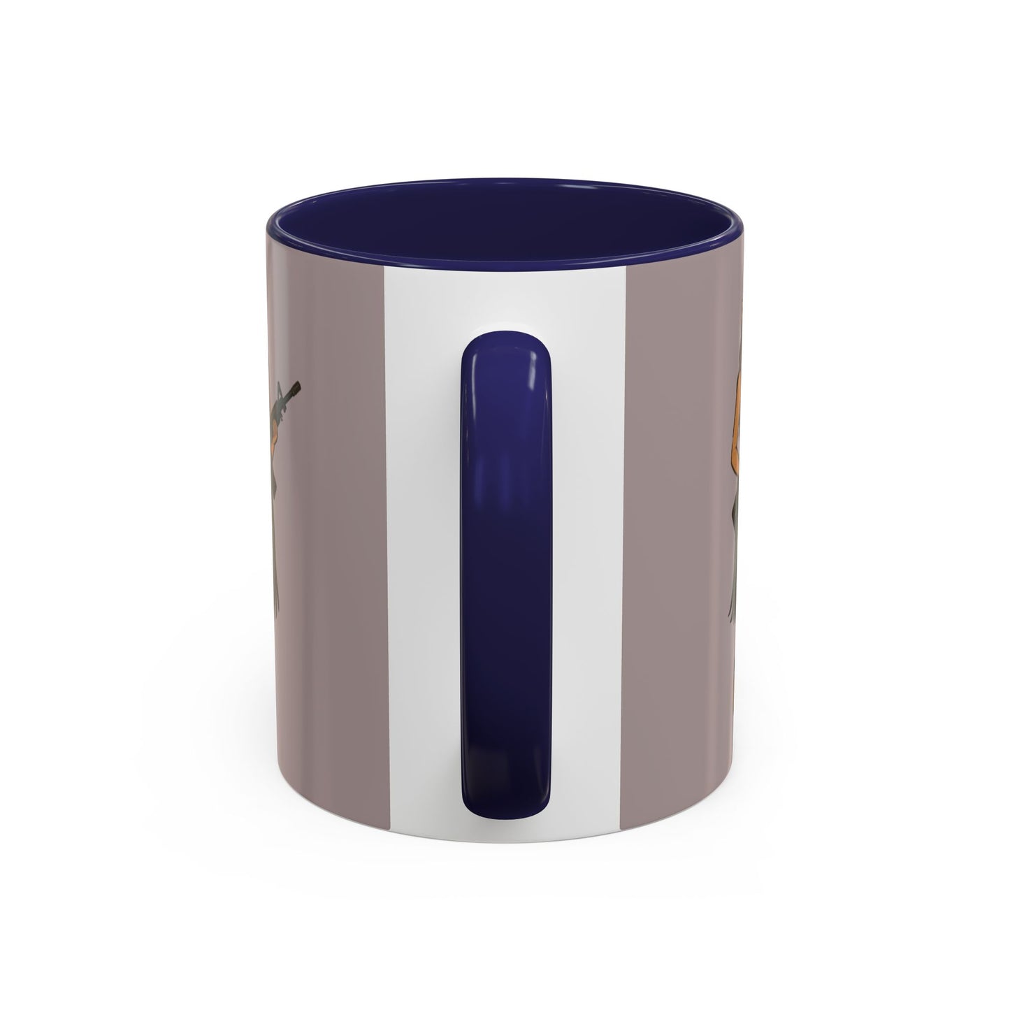Hula Girl Packin' Heat Grey Accent Mug by theGreenDragonTavern.shop