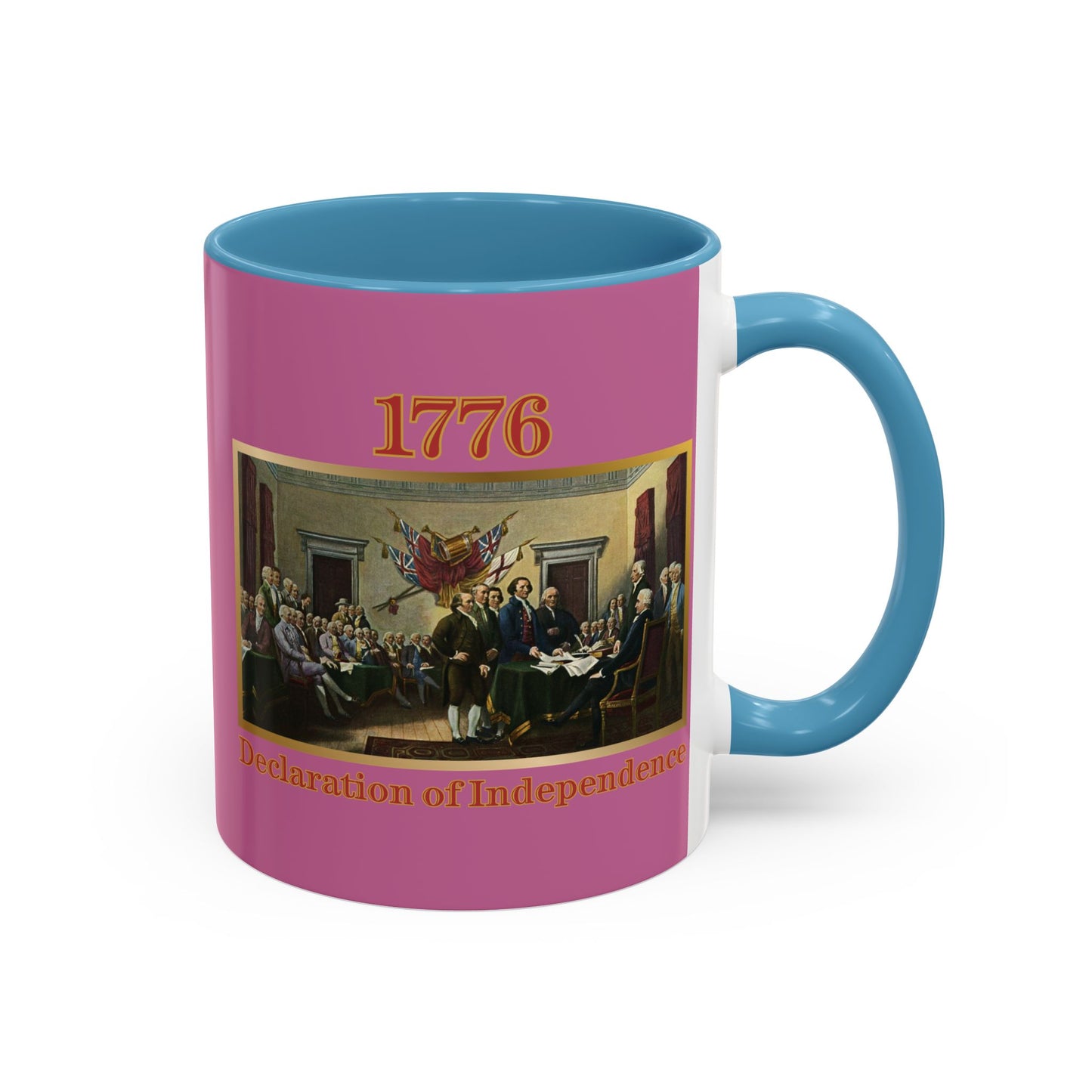 Declaration of Independence Pink Accent Mug by theGreenDragonTavern.shop