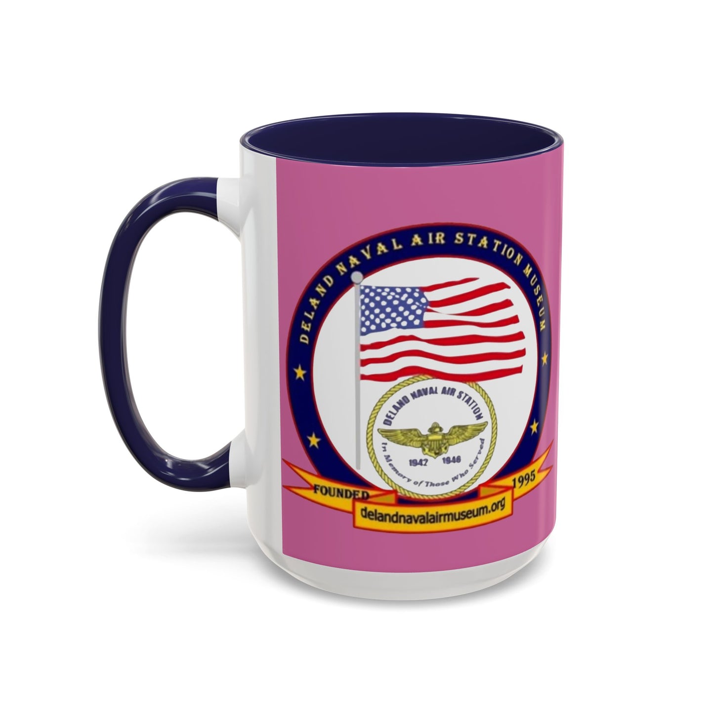 DeLand Naval Air Station Museum Pink Accent Mug by theGreenDragonTavern.shop