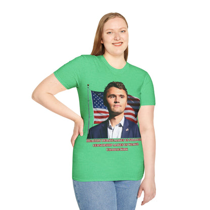 Charlie Kirk, Healthy Debate Dark colors Unisex T-Shirt by theGreenDragonTavern.shop