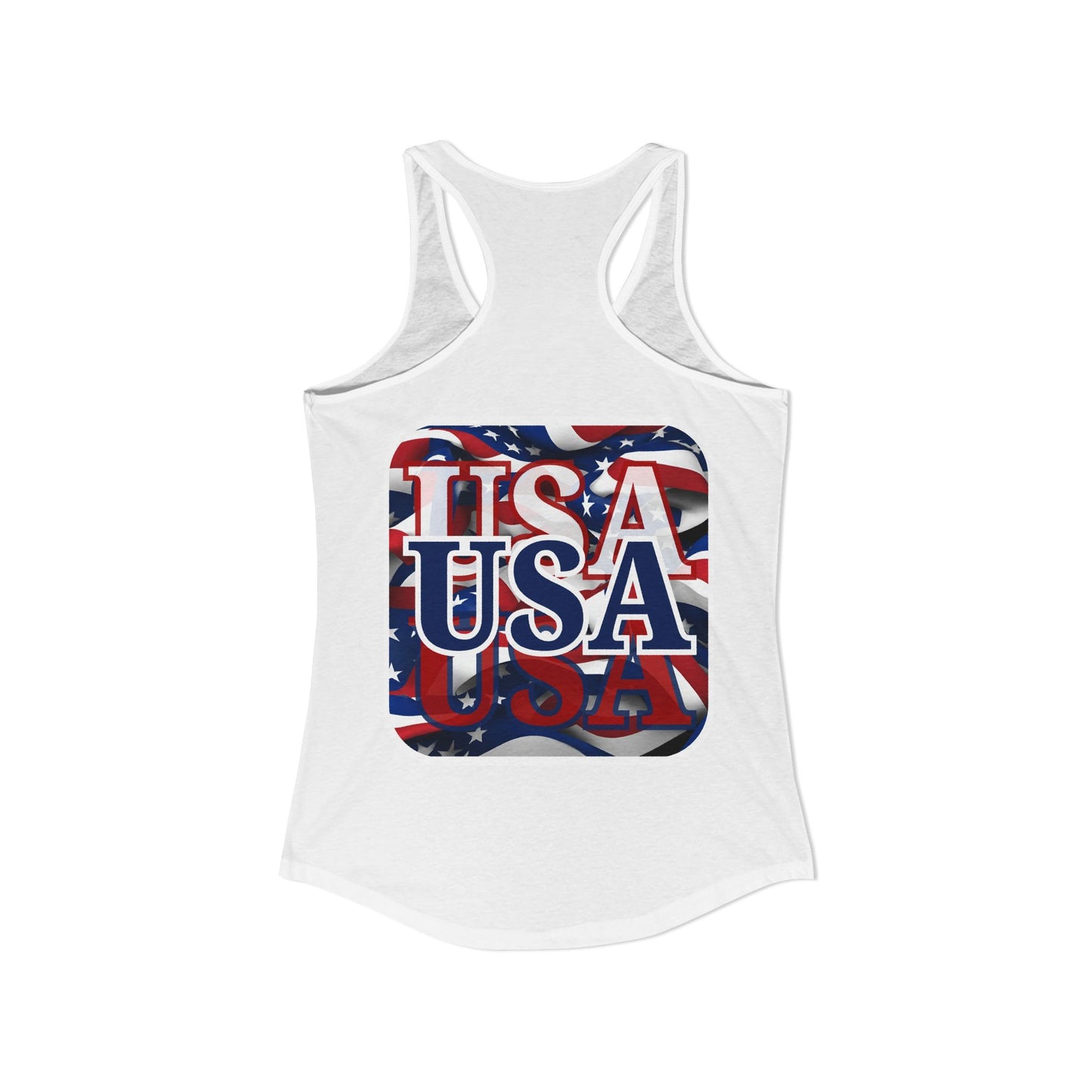 2-sided, Red White and BLUE USA Patriot Women's Racerback Tank Top by theGreenDragonTavern.shop