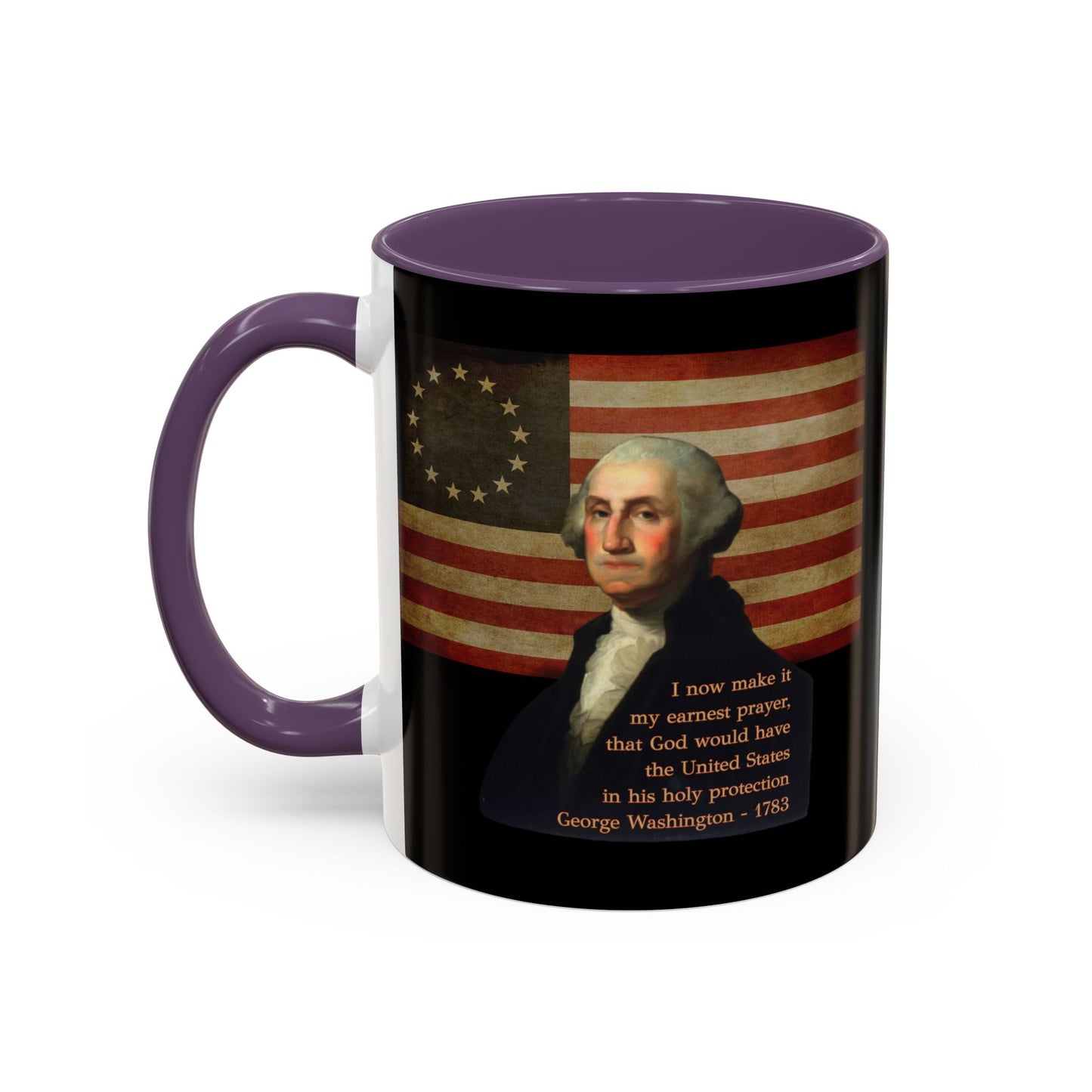 Washington's Earnest Prayer Black Accent Mug by theGreenDragonTavern.shop