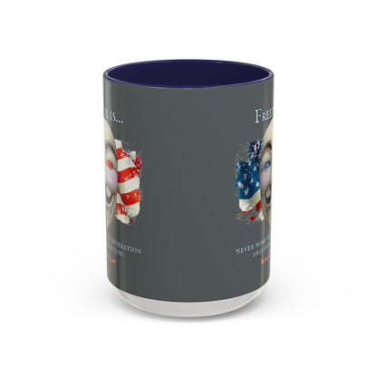 Ronald Reagan Freedom Vendetta Grey Accent Mug by theGreenDragonTavern.shop