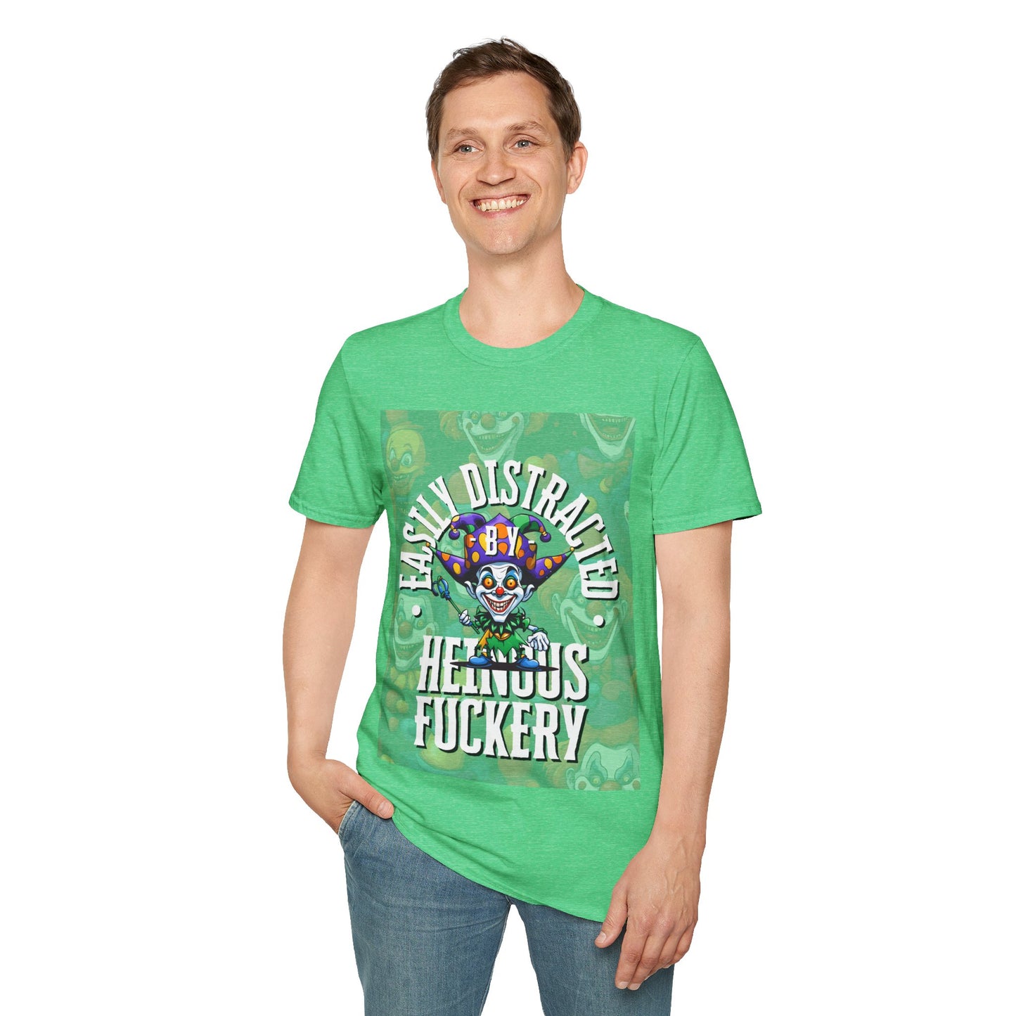 Easily Distracted by Heinous Fuckery Little Jincs DKcolors Unisex T-Shirt by theGreenDragonTavern.shop