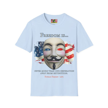 Ronald Reagan Freedom Vendetta Light colors Unisex T-Shirt by theGreenDragonTavern.shop
