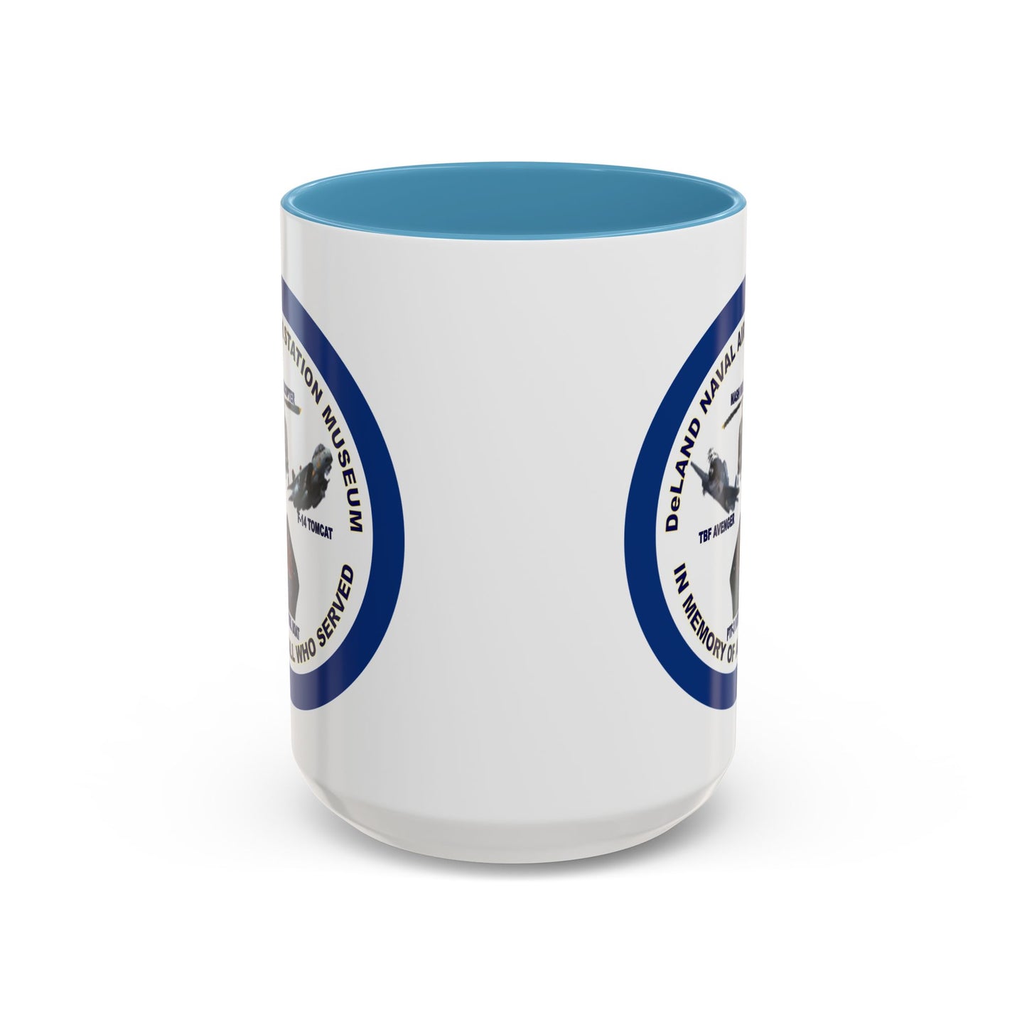 DNASM Student Art Navy Frame White Accent Mug by theGreenDragonTavern.shop