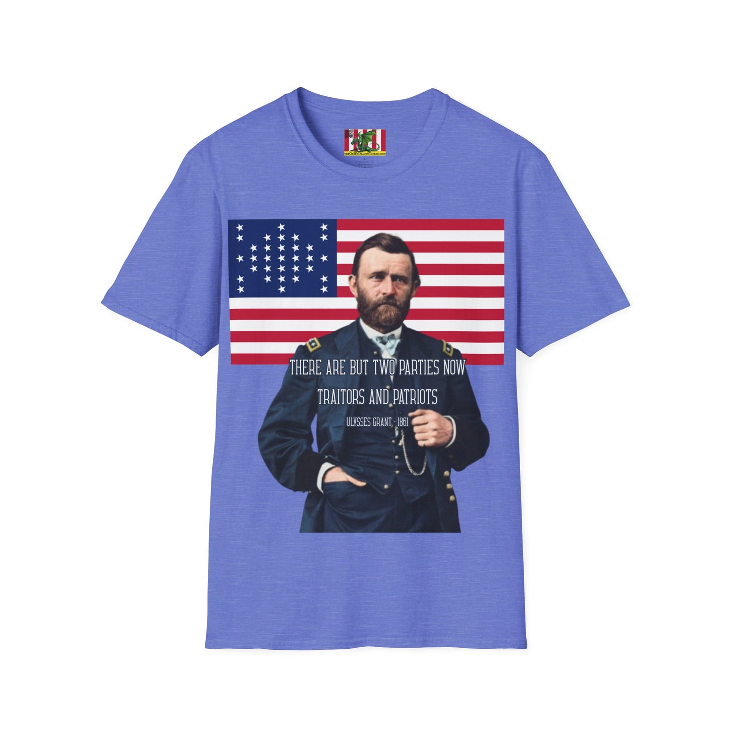 "Traitors and Patriots" Ulysses Grant Light colors Unisex T-Shirt by theGreenDragonTavern.shop