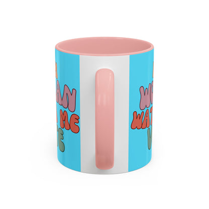 I Am Woman Watch Me Vote Light Blue Accent Mug by theGreenDragonTavern.shop