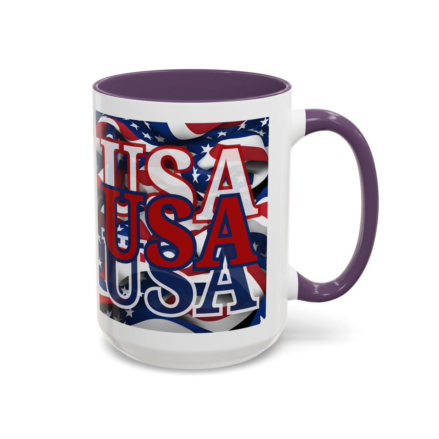 USA Red font Center Patriot White Accent Mug by theGreenDragonTavern.shop