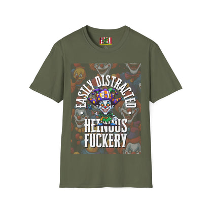 Easily Distracted by Heinous Fuckery Little Jincs Dark colors Unisex T-Shirt by theGreenDragonTavern.shop