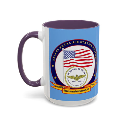 DeLand Naval Air Station Museum Light Blue Accent Mug by theGreenDragonTavern.shop