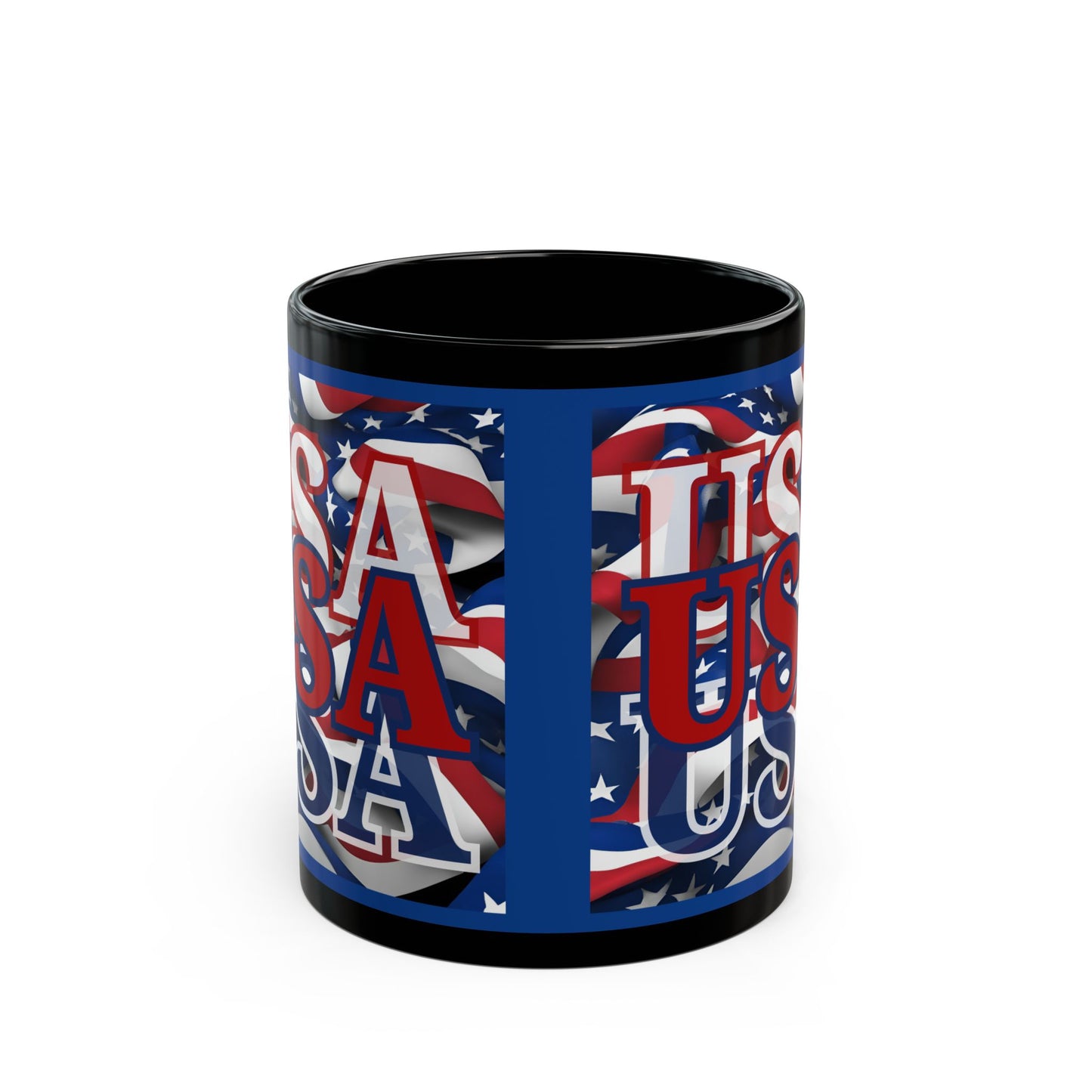 USA Red font Center Patriot Blue Mug by theGreenDragonTavern.shop