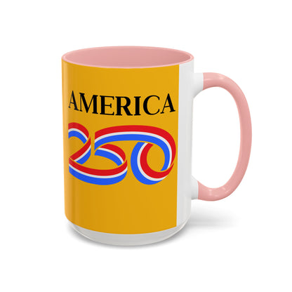 America 250 Yellow Accent Mug by theGreenDragonTavern.shop