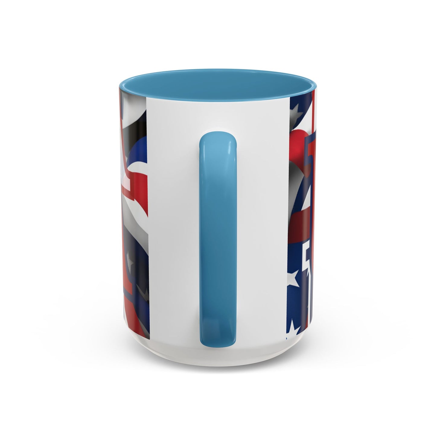USA! USA! USA Red font Patriot Blue Accent Mug by theGreenDragonTavern.shop