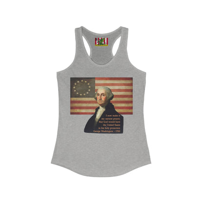 Washington's Earnest Prayer Women's Racerback Tank Top by theGreenDragonTavern.shop