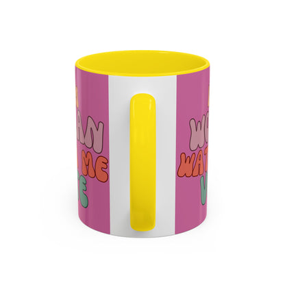 I Am Woman Watch Me Vote Pink Accent Mug by theGreenDragonTavern.shop