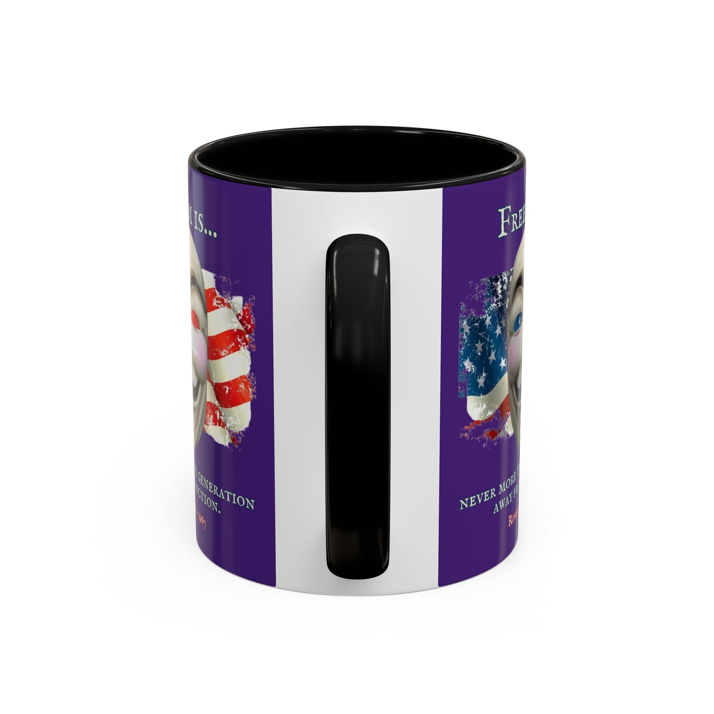 Ronald Reagan Freedom Vendetta Purple Accent Mug by theGreenDragonTavern.shop