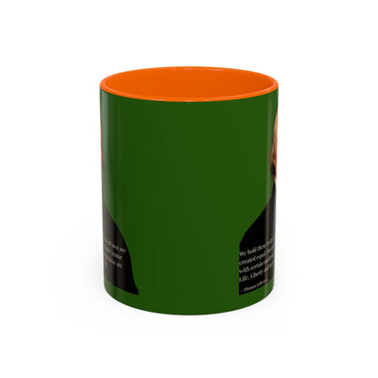 We hold these truths to be self-evident Dark Green Accent Mug by theGreenDragonTavern.shop