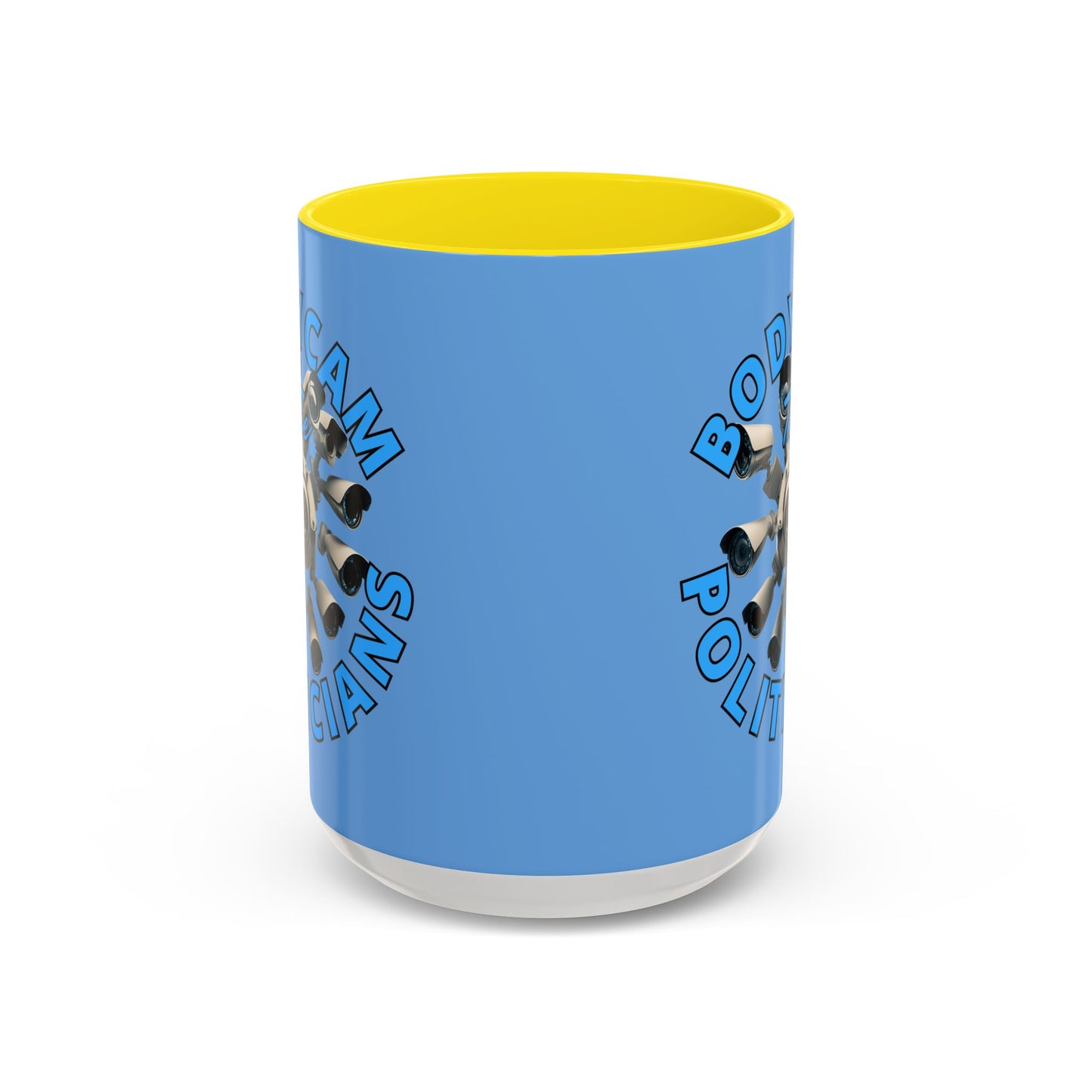 Bodycam the Politicians Cameras Blue Accent Mug by theGreenDragonTavern.shop