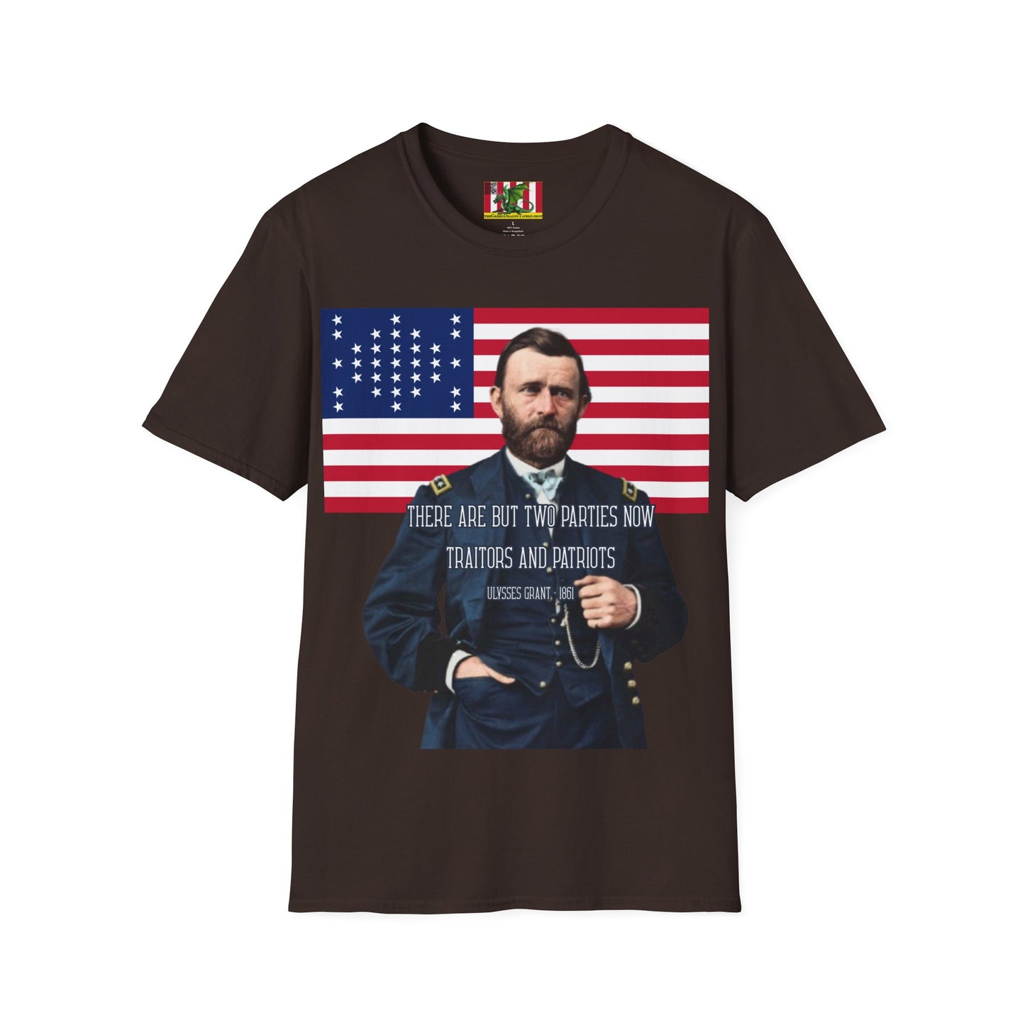 "Traitors and Patriots" Ulysses Grant Dark colors Unisex T-Shirt by theGreenDragonTavern.shop