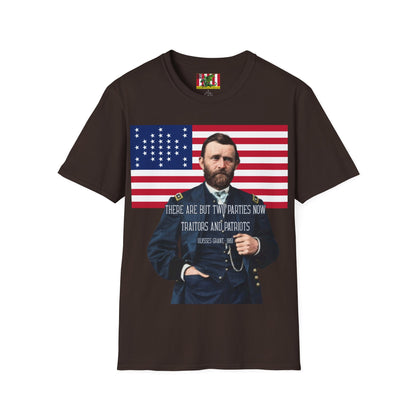 "Traitors and Patriots" Ulysses Grant Dark colors Unisex T-Shirt by theGreenDragonTavern.shop