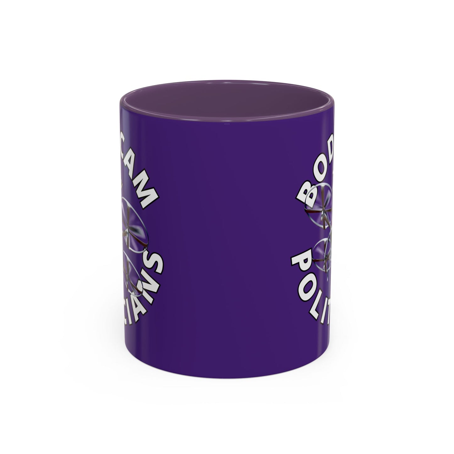 Bodycam the Politicians Drone Dark Purple Accent Mug by theGreenDragonTavern.shop