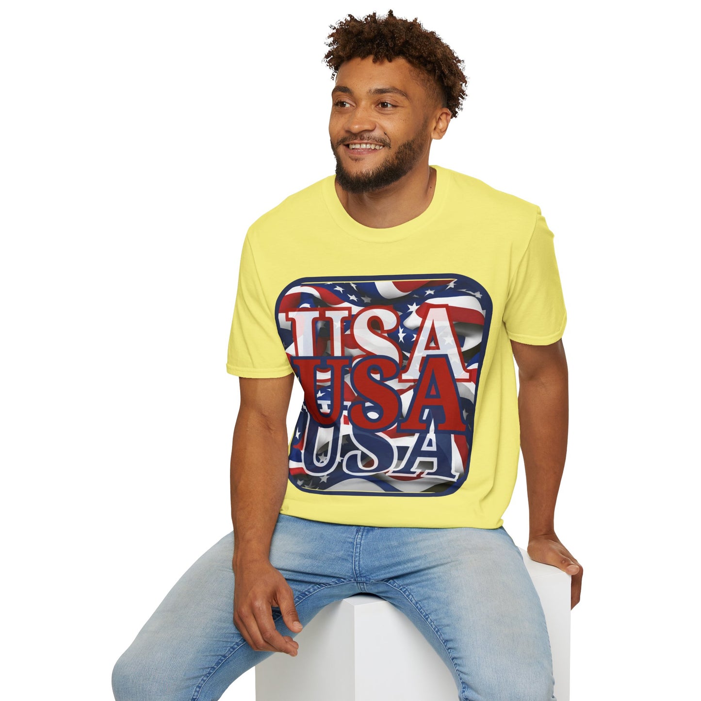 RED White and Blue USA Patriot Light colors Unisex T-Shirt by theGreenDragonTavern.shop