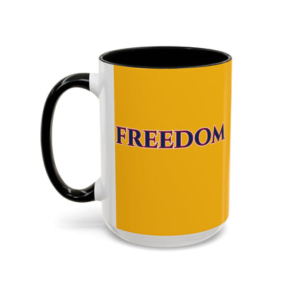 Freedom, Yellow Accent Mug by theGreenDragonTavern.shop