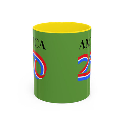 America 250 Green Accent Mug by theGreenDragonTavern.shop
