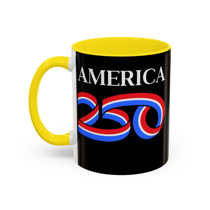 America 250 Black Accent Mug by theGreenDragonTavern.shop