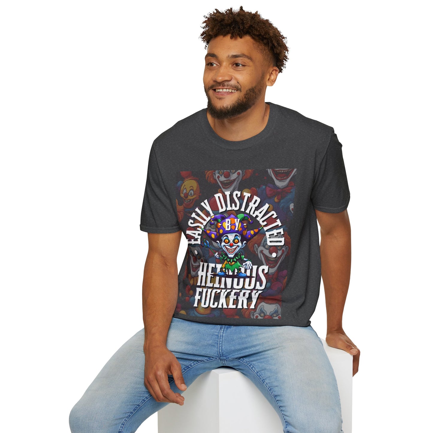 Easily Distracted by Heinous Fuckery Little Jincs DKcolors Unisex T-Shirt by theGreenDragonTavern.shop