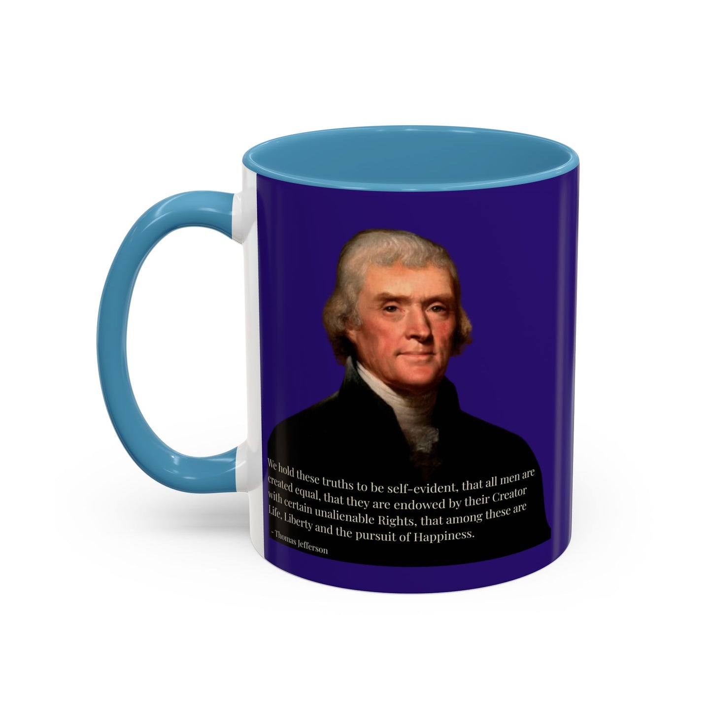 We hold these truths to be self-evident Dark Purple Accent Mug by theGreenDragonTavern.shop