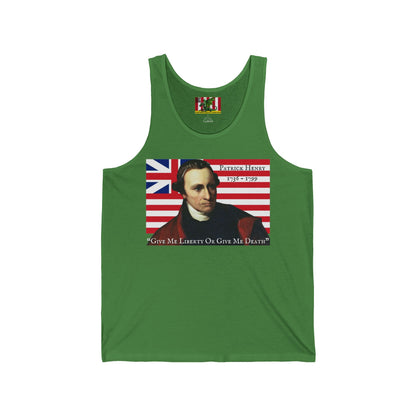 Patrick Henry Unisex Jersey Tank Top by theGreenDragonTavern.shop